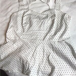 TORRID Black & White Polka Dot Peplum Top